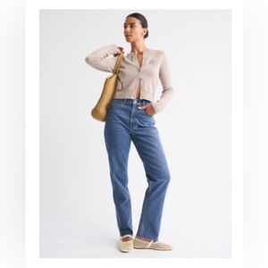 Abercrombie &‎ Fitch Curve Love Size 25 Ultra High Rise 90 Straight Jean Raw Hem